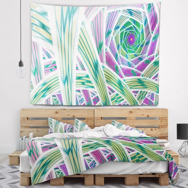 Designart 'Purple Fractal Endless Tunnel' Abstract Wall Tapestry
