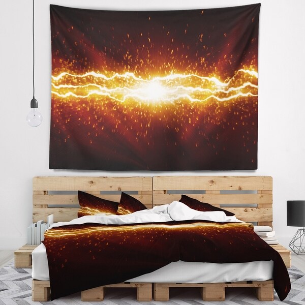 Designart 'Lightning on Dark Sky' Contemporary Wall Tapestry