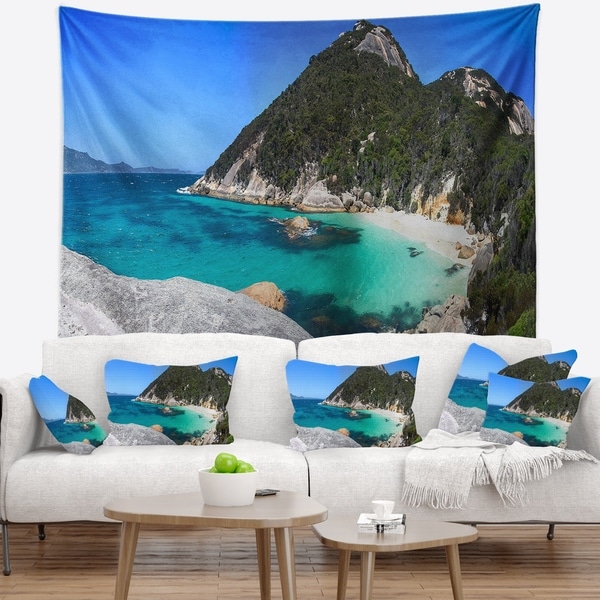 Designart 'Small Hidden Bay Panorama' Landscape Wall Tapestry