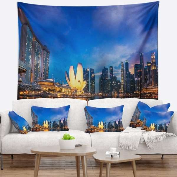Designart 'Landscape of Singapore Cityscape' Photography Wall Tapestry