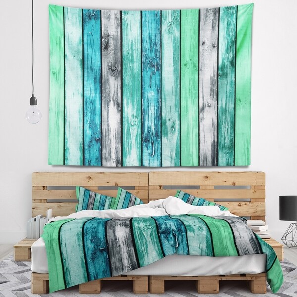 Designart 'Painted Wooden Planks' Abstract Wall Tapestry