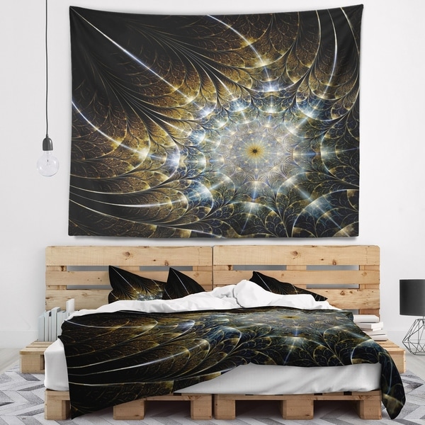 Designart 'Symmetrical Brown Fractal Flower' Abstract Wall Tapestry