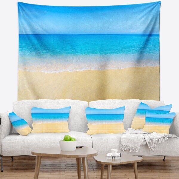 Designart 'Calm Blue Sea and Sky' Seascape Wall Tapestry