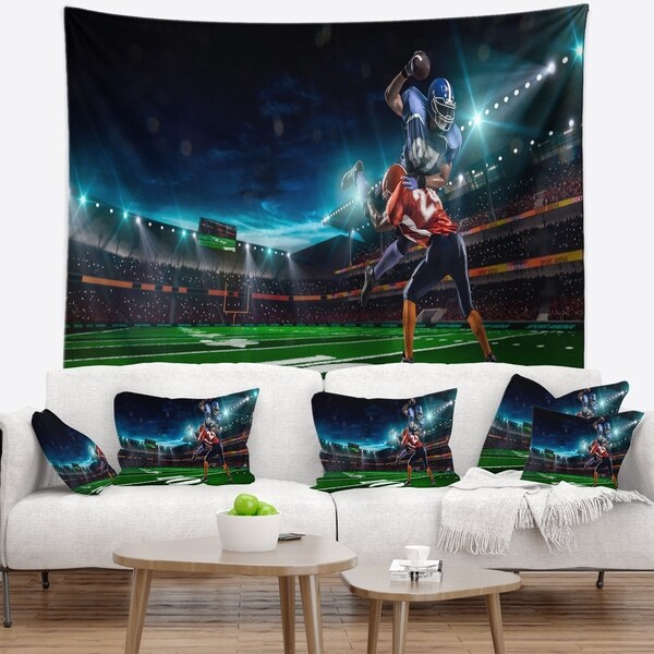 Designart 'American Football Player' Sport Wall Tapestry