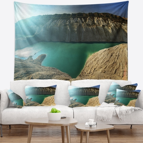 Designart 'Chalk Quarry in Belarus Panorama' Landscape Wall Tapestry