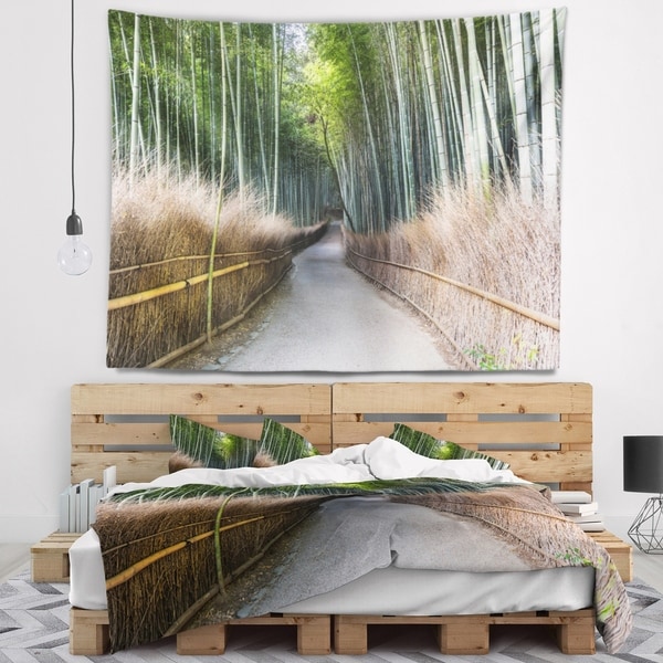 Designart 'Straight Path in Bamboo Forest' Forest Wall Tapestry