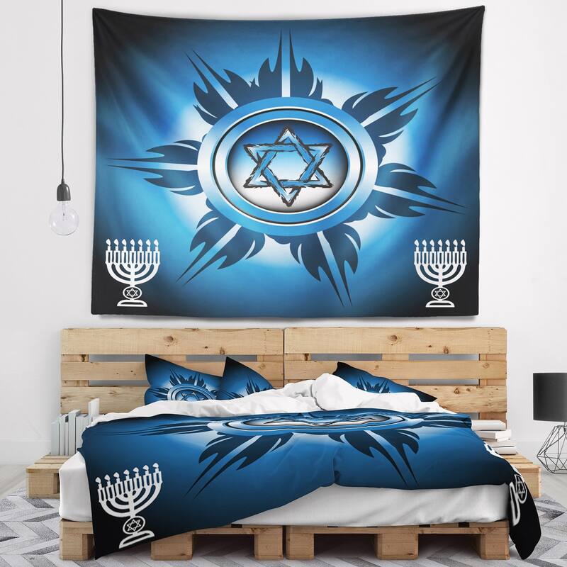 Designart 'Jewish Symbols' Abstract Wall Tapestry - Bed Bath & Beyond ...