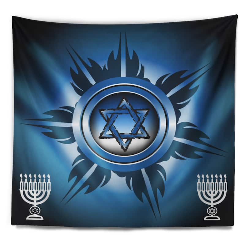 Designart 'Jewish Symbols' Abstract Wall Tapestry - Bed Bath & Beyond ...