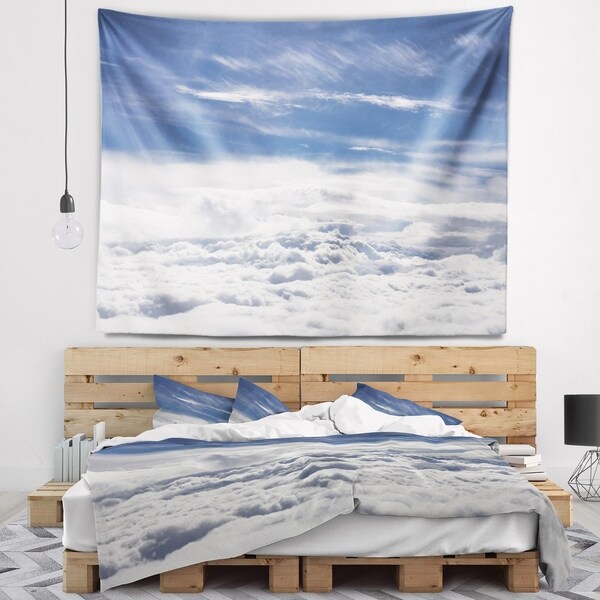 Designart 'Flight over Bright Clouds' Contemporary Landscape Wall Tapestry