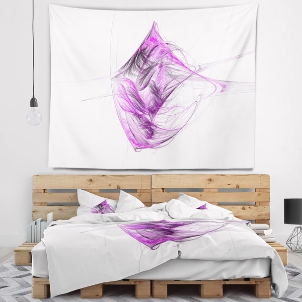 Designart 'Purple on White Fractal Illustration' Abstract Wall Tapestry