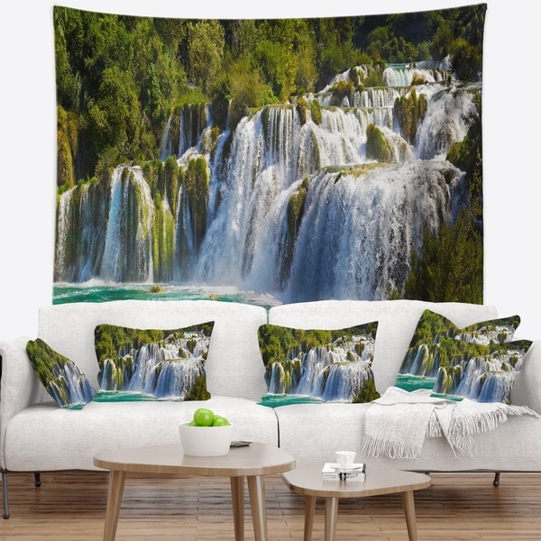 Designart 'Waterfall KRKA Panorama' Landscape Photography Wall Tapestry