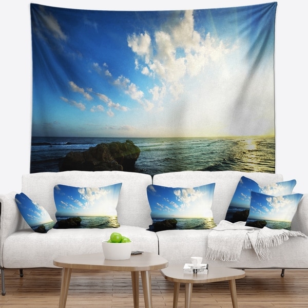 Designart 'Evening Sea with Calm Waters' Modern Beach Wall Tapestry