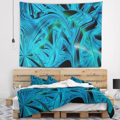 Designart 'Blue Winter Fractal Pattern' Abstract Wall Tapestry