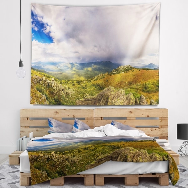 Designart 'Stormy Sky with Clouds Panorama' Landscape Wall Tapestry