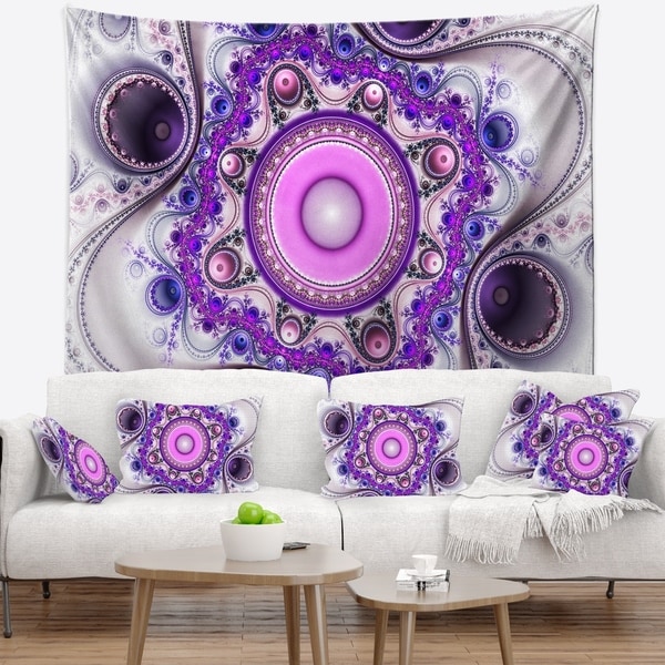 Designart 'Strange Flower with Wavy Curves' Floral Wall Tapestry