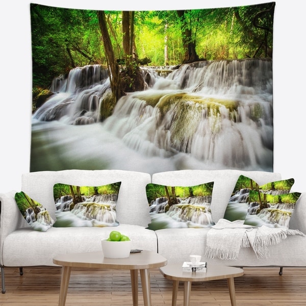 Designart 'Level Five of Erawan Waterfall' Landscape Wall Tapestry