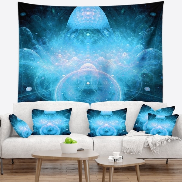 Designart 'Infinite Light Blue Universe' Floral Wall Tapestry