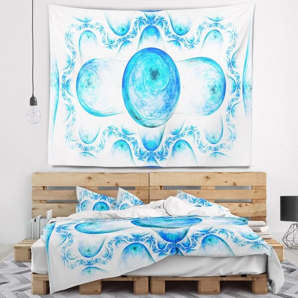 Designart 'Blue Exotic Fractal Pattern' Abstract Wall Tapestry