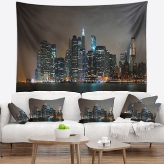 Designart 'Evening New York Panorama' Cityscape Wall Tapestry - Bed ...