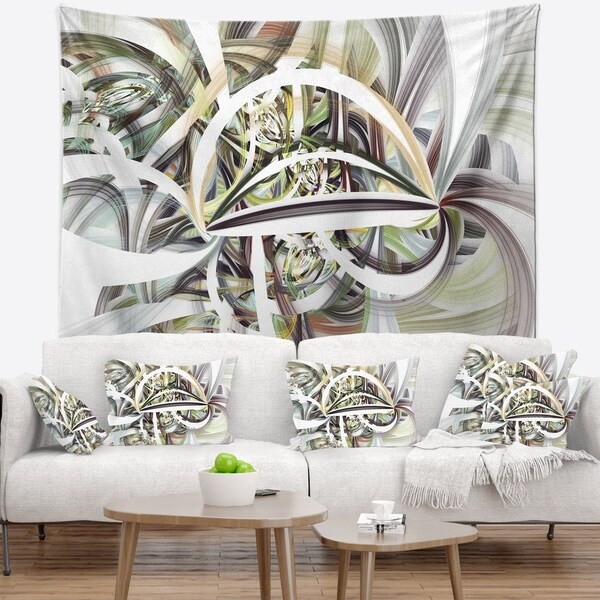 Designart 'Symmetrical Spiral Fractal Flowers' Abstract Wall Tapestry