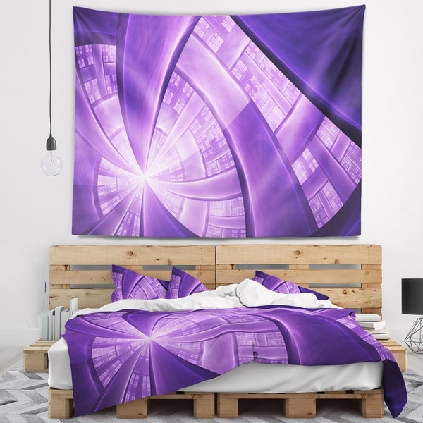 Designart 'Purple Fractal Exotic Plant Stems' Abstract Wall Tapestry