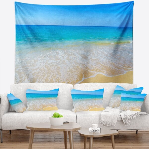 Designart 'Calm Blue Sea Waves' Seascape Wall Tapestry