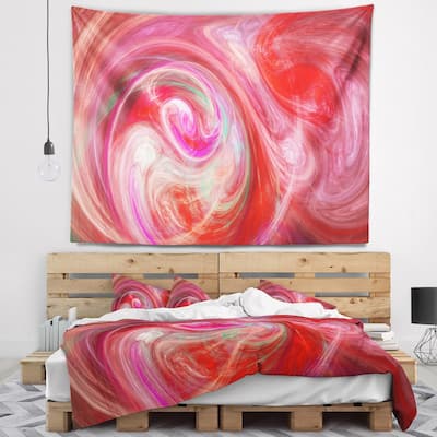 Designart 'Red Fractal Pattern with Circles' Abstract Wall Tapestry