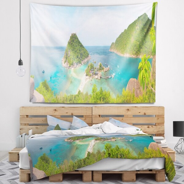 Designart 'Tropical Island Panorama' Landscape Photography Wall Tapestry