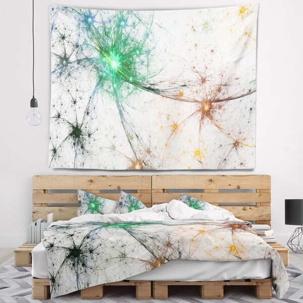 Designart Abstract Colorful Fireworks Abstract Wall Tapestry