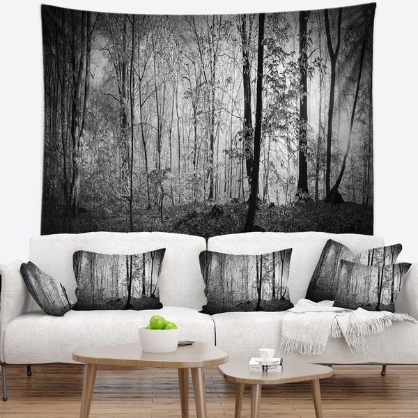 Designart 'Beautiful Forest Morning Panorama' Landscape Wall Tapestry