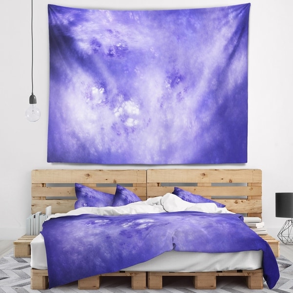 Designart 'Light Blue Fractal Sky with Stars' Abstract Wall Tapestry