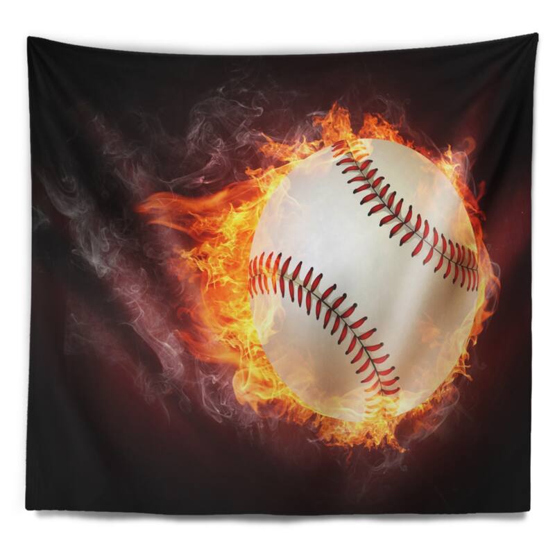 Designart 'Baseball Ball' Sport Wall Tapestry