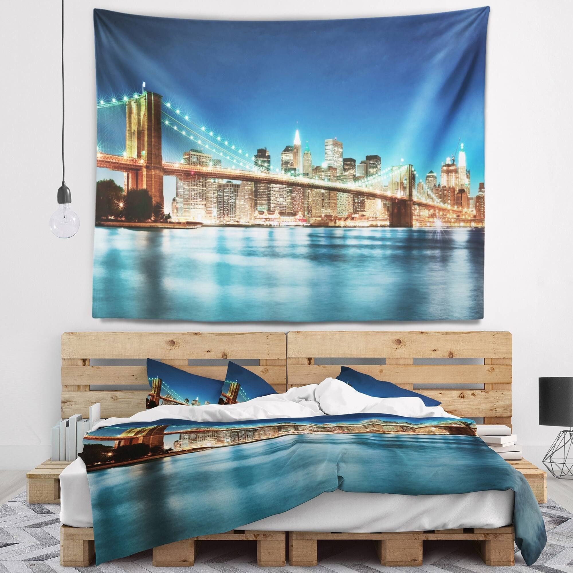 Designart 'Big Apple New York' Cityscape Photo Wall Tapestry - Bed Bath ...