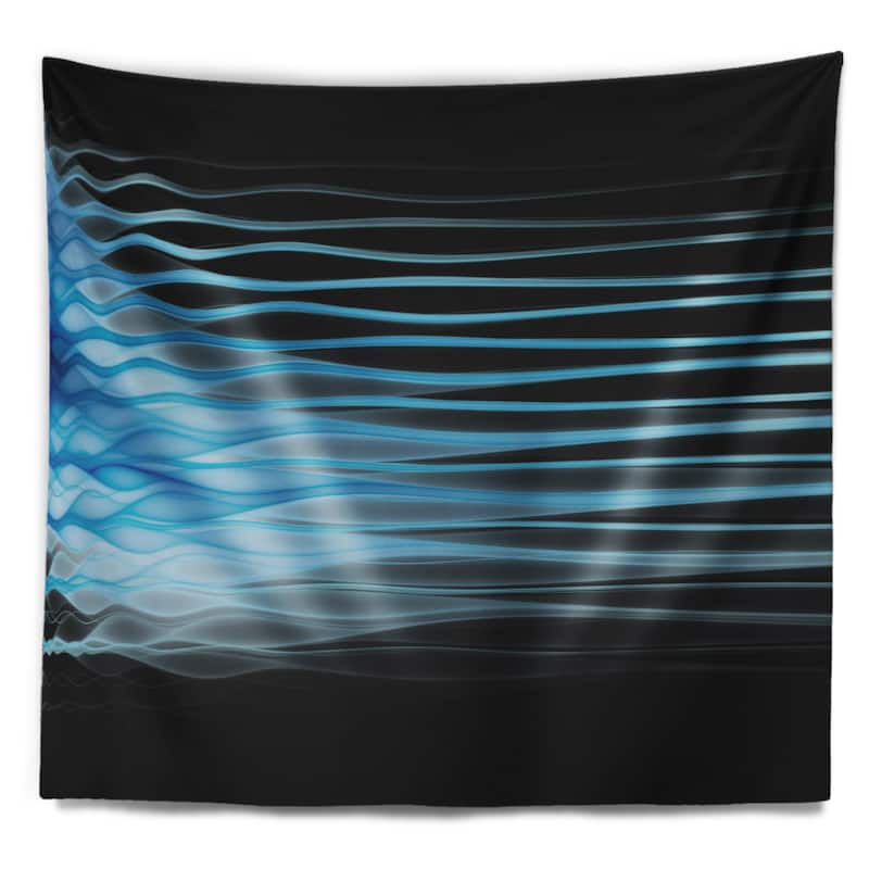 Designart 'Light Blue Fractal Flames' Abstract Wall Tapestry - Bed Bath ...