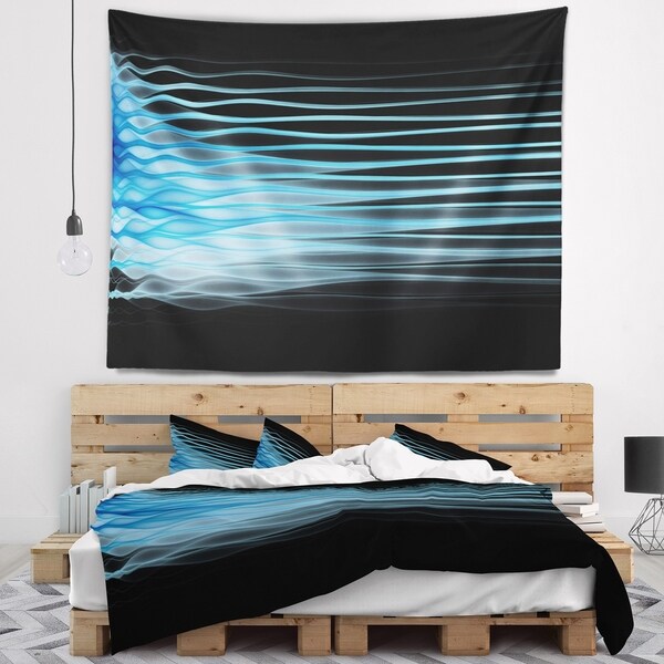 Designart 'Light Blue Fractal Flames' Abstract Wall Tapestry