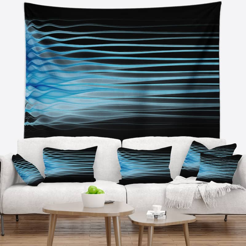 Designart 'Light Blue Fractal Flames' Abstract Wall Tapestry - Bed Bath ...