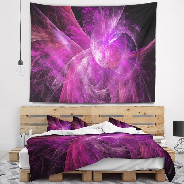 Designart 'Purple Fractal Abstract Illustration' Abstract Wall Tapestry