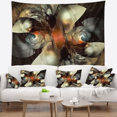 Designart 'Brown Fractal Artwork' Abstract Wall Tapestry