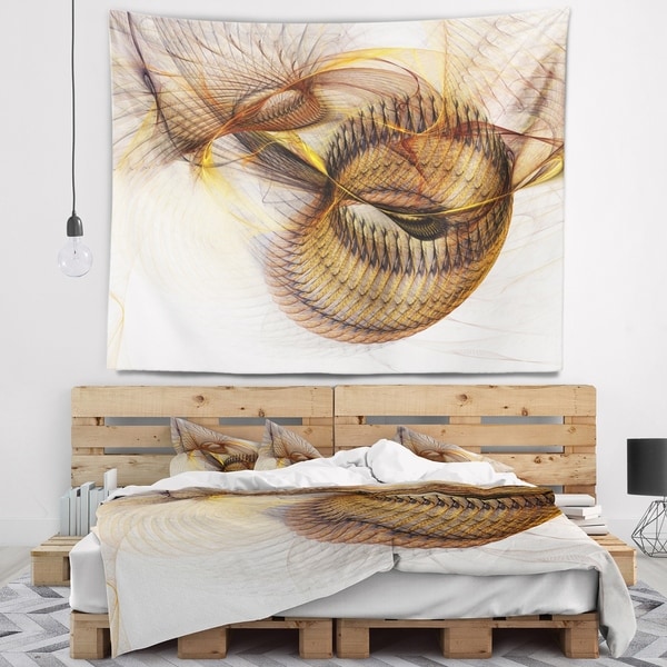 Designart 'Abstract Brown Spiral Texture' Abstract Wall Tapestry