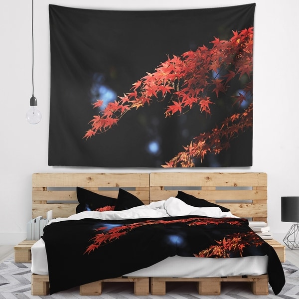 Designart 'Fall Foliage of Maple Leaves' Abstract Wall Tapestry