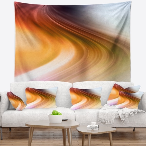 Designart 'Rays of Speed Green Orange' Abstract Wall Tapestry