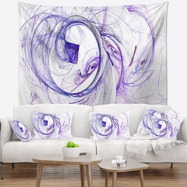 Designart 'Billowing Smoke Blue' Abstract Wall Tapestry