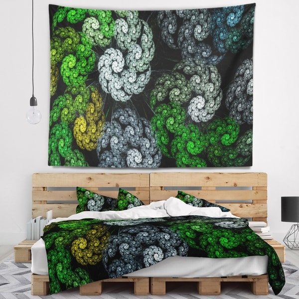 Designart 'Bright Exotic Spiral Flowers' Abstract Wall Tapestry