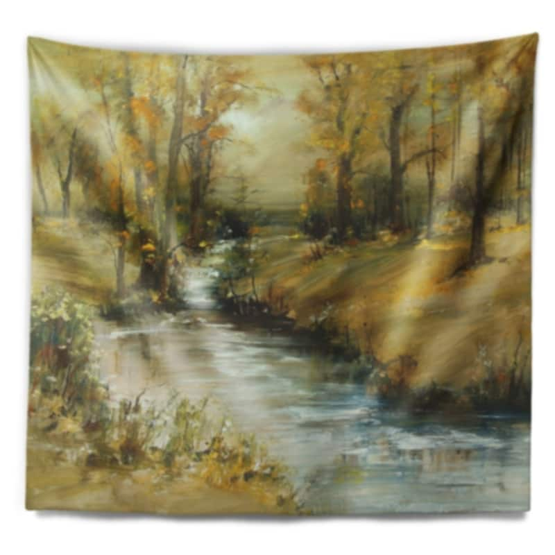 Designart 'brook In Autumn Oil Painting' Landscape Painting Wall 