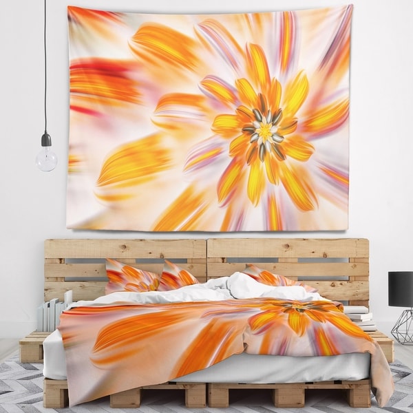 Designart 'Dance of Fractal Yellow Petals' Abstract Wall Tapestry