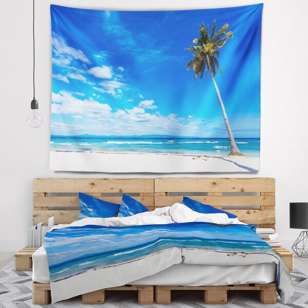 Designart 'Calm Summer Vacation Beach Philippines' Modern Seascape Wall Tapestry