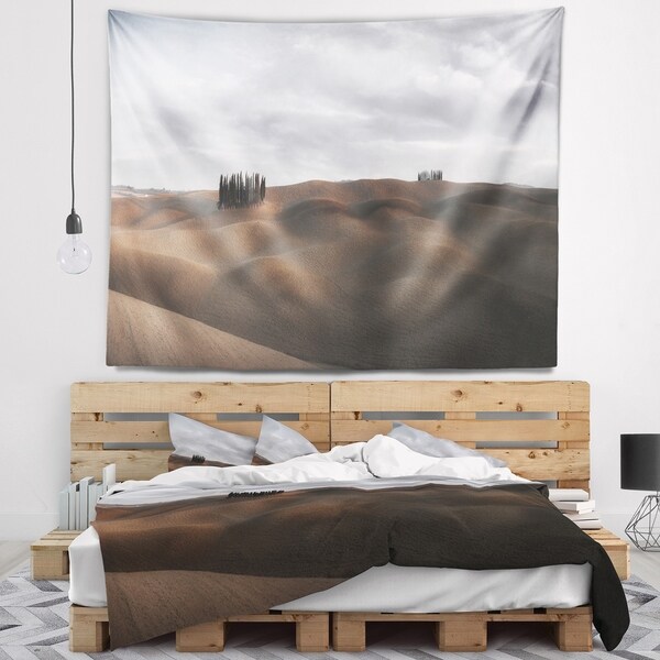 Designart 'Cypress Grove at the Field Panorama' Landscape Wall Tapestry
