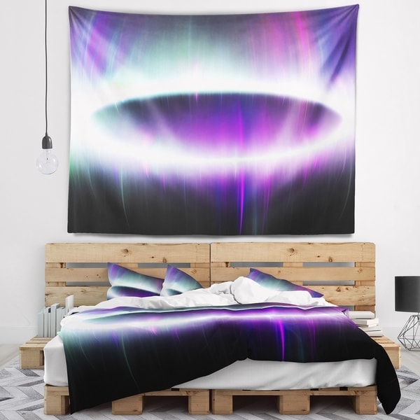Designart 'Beautiful Purple Northern Lights' Abstract Wall Tapestry