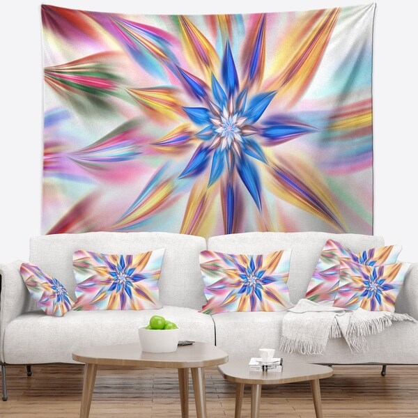 Designart 'Exotic Dance of Multi Color Petals' Floral Wall Tapestry