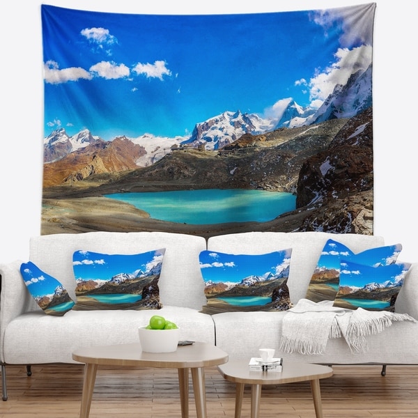 Designart 'Alps Mountain Fountain' Photography Wall Tapestry